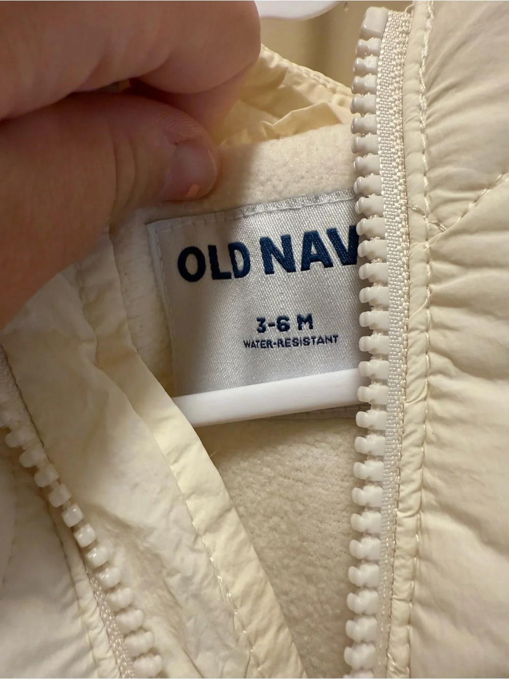 Old Navy Cream Quilted Heart Hooded Puffer Jacket